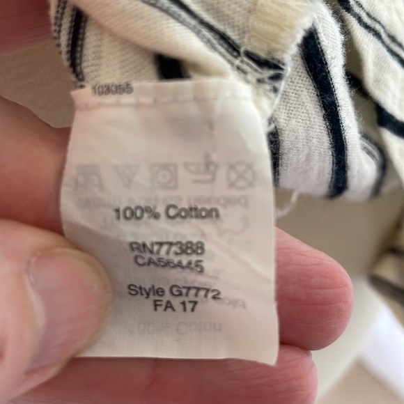 Madewell Ivory with Black Stripes 100% Cotton "This or That" Tee - Size Medium - Picture 10 of 13